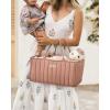imageBlissful Diary Baby Diaper Caddy Organizer Stylish Storage Basket for Newborn Essentials and Diaper Station Gift for Baby Shower and Registry MustHave Deep GreenBlush Pink