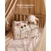 imageBlissful Diary Baby Diaper Caddy Organizer Stylish Storage Basket for Newborn Essentials and Diaper Station Gift for Baby Shower and Registry MustHave Deep GreenPastoral Daisy