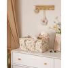imageBlissful Diary Baby Diaper Caddy Organizer Stylish Storage Basket for Newborn Essentials and Diaper Station Gift for Baby Shower and Registry MustHave Deep GreenPastoral Daisy