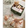 imageBlissful Diary Baby Diaper Caddy Organizer Stylish Storage Basket for Newborn Essentials and Diaper Station Gift for Baby Shower and Registry MustHave Deep GreenDeep Green