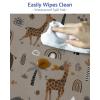 imageBlissful Diary Baby Splat Mat for Under High Chair 504 x 504 Inch Wipeable Splash Mat Waterproof and Washable AntiSlip Floor Protector Boho RainbowElephantgiraffe
