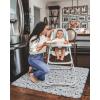 imageBlissful Diary Baby Splat Mat for Under High Chair 504 x 504 Inch Wipeable Splash Mat Waterproof and Washable AntiSlip Floor Protector Boho RainbowGray Zebra
