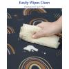 imageBlissful Diary Baby Splat Mat for Under High Chair 504 x 504 Inch Wipeable Splash Mat Waterproof and Washable AntiSlip Floor Protector Boho RainbowRetro Rainbow