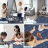 imageBlissful Diary Baby Splat Mat for Under High Chair 504 x 504 Inch Wipeable Splash Mat Waterproof and Washable AntiSlip Floor Protector Boho RainbowSafari Animals