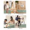 imageBlissful Diary Baby Splat Mat for Under High Chair 504 x 504 Inch Wipeable Splash Mat Waterproof and Washable AntiSlip Floor Protector Boho RainbowSage Green