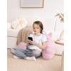 imageBlissful Diary Kitty Reading Pillow for KidsTeensAdults Back Rest Pillow for Sitting Up in Bed with Shredded Memory Foam Includes Arms and Washable Cover PinkPink