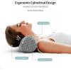 imageBlissful Diary Neck Pillow for Sleeping Memory Foam Plush Dot Washable Cervical Neck Pillow for Neck Pain Relief MultiFunctional Home Office Travel Yoga Round Cylinder Bolster Pillow Stylish GreyStylish Grey