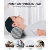 imageBlissful Diary Neck Pillow for Sleeping Memory Foam Plush Dot Washable Cervical Neck Pillow for Neck Pain Relief MultiFunctional Home Office Travel Yoga Round Cylinder Bolster Pillow Stylish GreyStylish Grey