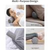 imageBlissful Diary Neck Pillow for Sleeping Memory Foam Plush Dot Washable Cervical Neck Pillow for Neck Pain Relief MultiFunctional Home Office Travel Yoga Round Cylinder Bolster Pillow Stylish GreyStylish Grey