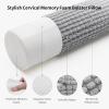 imageBlissful Diary Neck Pillow for Sleeping Memory Foam Plush Dot Washable Cervical Neck Pillow for Neck Pain Relief MultiFunctional Home Office Travel Yoga Round Cylinder Bolster Pillow Stylish GreyStylish Grey