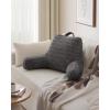imageBlissful Diary Reading Pillow Large Backrest Pillow with Shredded Memory Foam for Adult ampamp Children Designed for Bed and Couch Sitting Up Includes Arms Pockets and Washable Cover Dark GrayDark Gray