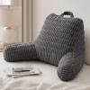 imageBlissful Diary Reading Pillow Large Backrest Pillow with Shredded Memory Foam for Adult ampamp Children Designed for Bed and Couch Sitting Up Includes Arms Pockets and Washable Cover Dark GrayDark Gray