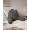 imageBlissful Diary Reading Pillow Large Backrest Pillow with Shredded Memory Foam for Adult ampamp Children Designed for Bed and Couch Sitting Up Includes Arms Pockets and Washable Cover Dark GrayDark Gray