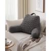 imageBlissful Diary Reading Pillow Large Backrest Pillow with Shredded Memory Foam for Adult ampamp Children Designed for Bed and Couch Sitting Up Includes Arms Pockets and Washable Cover Dark GrayDark Gray