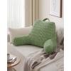 imageBlissful Diary Reading Pillow Large Backrest Pillow with Shredded Memory Foam for Adult ampamp Children Designed for Bed and Couch Sitting Up Includes Arms Pockets and Washable Cover Dark GraySage Green