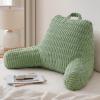 imageBlissful Diary Reading Pillow Large Backrest Pillow with Shredded Memory Foam for Adult ampamp Children Designed for Bed and Couch Sitting Up Includes Arms Pockets and Washable Cover Dark GraySage Green