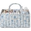 imageBlissful Diary Baby Diaper Caddy Organizer Stylish Storage Basket for Newborn Essentials and Diaper Station Gift for Baby Shower and Registry MustHave Deep GreenBlue Floral