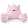 imageBlissful Diary Kitty Reading Pillow for KidsTeensAdults Back Rest Pillow for Sitting Up in Bed with Shredded Memory Foam Includes Arms and Washable Cover PinkPink