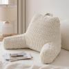 imageBlissful Diary Reading Pillow Large Backrest Pillow with Shredded Memory Foam for Adult ampamp Children Designed for Bed and Couch Sitting Up Includes Arms Pockets and Washable Cover Dark GrayOff White