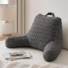 imageBlissful Diary Reading Pillow Large Backrest Pillow with Shredded Memory Foam for Adult ampamp Children Designed for Bed and Couch Sitting Up Includes Arms Pockets and Washable Cover Dark GrayDark Gray