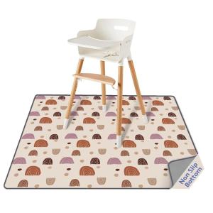 imageBlissful Diary Baby Splat Mat for Under High Chair 504 x 504 Inch Wipeable Splash Mat Waterproof and Washable AntiSlip Floor Protector Boho RainbowBoho Rainbow