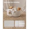 imageBlissful Diary Baby Diaper Caddy Organizer Cotton Rope Diaper Caddy Basket Large Storage Basket Gift for Baby Shower Newborn Essentials Bear Roman GreenBeige