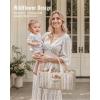 imageBlissful Diary Floral Diaper Caddy Organizer Stylish Nursery Storage Basket Gift for Baby Shower Newborn Essentials Floral BeigeFloral Beige