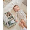 imageBlissful Diary Floral Diaper Caddy Organizer Stylish Nursery Storage Basket Gift for Baby Shower Newborn Essentials Floral BeigeSage Leaf