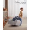 imageBlissful Diary Foldable Toddler Couch 2in1 Comfy Toddler Chair ampamp Lounger for Reading Nap Playroom Kids Couch Sofa for 1 2 3 Year Old Girls Boys Birthday Gift Dark Green ArcletBlue Mushroom