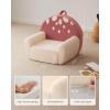 imageBlissful Diary Foldable Toddler Couch 2in1 Comfy Toddler Chair ampamp Lounger for Reading Nap Playroom Kids Couch Sofa for 1 2 3 Year Old Girls Boys Birthday Gift Dark Green ArcletRusty Red Mushroom