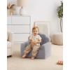 imageBlissful Diary Foldable Toddler Couch 2in1 Comfy Toddler Chair ampamp Lounger for Reading Nap Playroom Kids Couch Sofa for 1 2 3 Year Old Girls Boys Baby Birthday Gift Gray ShellGrey