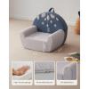 imageBlissful Diary Foldable Toddler Couch 2in1 Comfy Toddler Chair ampamp Lounger for Reading Nap Playroom Kids Couch Sofa for 1 2 3 Year Old Girls Boys Birthday Gift Dark Green ArcletBlue Mushroom