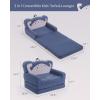 imageBlissful Diary Foldable Toddler Couch 2in1 Comfy Toddler Chair ampamp Lounger for Reading Nap Playroom Kids Couch Sofa for 1 2 3 Year Old Girls Boys Baby Birthday Gift Gray ShellBlue