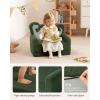imageBlissful Diary Foldable Toddler Couch 2in1 Comfy Toddler Chair ampamp Lounger for Reading Nap Playroom Kids Couch Sofa for 1 2 3 Year Old Girls Boys Baby Birthday Gift Gray ShellDark Green