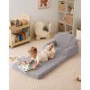 imageBlissful Diary Foldable Toddler Couch 2in1 Comfy Toddler Chair ampamp Lounger for Reading Nap Playroom Kids Couch Sofa for 1 2 3 Year Old Girls Boys Baby Birthday Gift Gray ShellGrey