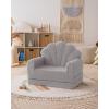 imageBlissful Diary Foldable Toddler Couch 2in1 Comfy Toddler Chair ampamp Lounger for Reading Nap Playroom Kids Couch Sofa for 1 2 3 Year Old Girls Boys Baby Birthday Gift Gray ShellGrey