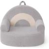 imageBlissful Diary Foldable Toddler Couch 2in1 Comfy Toddler Chair ampamp Lounger for Reading Nap Playroom Kids Couch Sofa for 1 2 3 Year Old Girls Boys Birthday Gift Dark Green ArcletLight Gray Arc