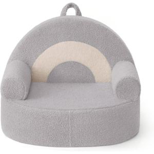imageBlissful Diary Foldable Toddler Couch 2in1 Comfy Toddler Chair ampamp Lounger for Reading Nap Playroom Kids Couch Sofa for 1 2 3 Year Old Girls Boys Birthday Gift Dark Green ArcletLight Gray Arc