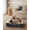 imageBlissful Diary Foam Cat Bed Small Size Washable Pet Bed for Cats and Dogs Soft Teddy Plush with Rainbow Design GreenBlue