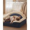 imageBlissful Diary Foam Cat Bed Small Size Washable Pet Bed for Cats and Dogs Soft Teddy Plush with Rainbow Design GreenBlue