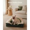 imageBlissful Diary Foam Cat Bed Small Size Washable Pet Bed for Cats and Dogs Soft Teddy Plush with Rainbow Design GreenGreen