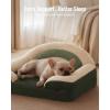 imageBlissful Diary Foam Cat Bed Small Size Washable Pet Bed for Cats and Dogs Soft Teddy Plush with Rainbow Design GreenGreen