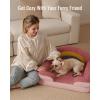 imageBlissful Diary Foam Cat Bed Small Size Washable Pet Bed for Cats and Dogs Soft Teddy Plush with Rainbow Design GreenRusty Red
