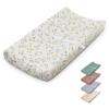 imageBlissful Diary Muslin Baby Changing Pad with Waterproof Lining Foam Diaper Changing Table Pad with Cover for Dressers Monstera RectangularBotanical Leaf