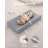 imageBlissful Diary Muslin Baby Changing Pad with Waterproof Lining Foam Diaper Changing Table Pad with Cover for Dressers Monstera RectangularGrey