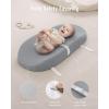imageBlissful Diary Muslin Baby Changing Pad with Waterproof Lining Foam Diaper Changing Table Pad with Cover for Dressers Monstera RectangularGrey