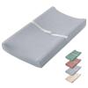 imageBlissful Diary Muslin Baby Changing Pad with Waterproof Lining Foam Diaper Changing Table Pad with Cover for Dressers Monstera RectangularGrey