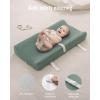 imageBlissful Diary Muslin Baby Changing Pad with Waterproof Lining Foam Diaper Changing Table Pad with Cover for Dressers Monstera RectangularRoman Green