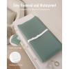 imageBlissful Diary Muslin Baby Changing Pad with Waterproof Lining Foam Diaper Changing Table Pad with Cover for Dressers Monstera RectangularRoman Green