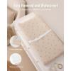 imageBlissful Diary Muslin Baby Changing Pad with Waterproof Lining Foam Diaper Changing Table Pad with Cover for Dressers Monstera RectangularSunshine